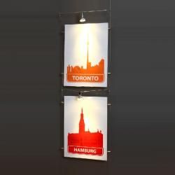 מערכת תלייה על קיר כולל תאורה